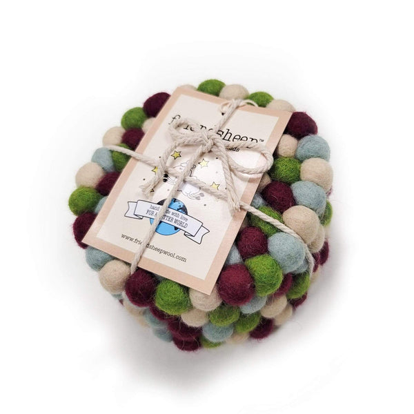 Woodland Christmas Felt Coaster Set of 4 – Tandem For Two, LLC