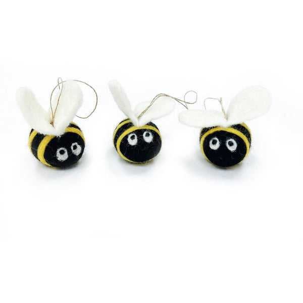 Buzzy Bumble Bees Eco Ornaments - Set of 3