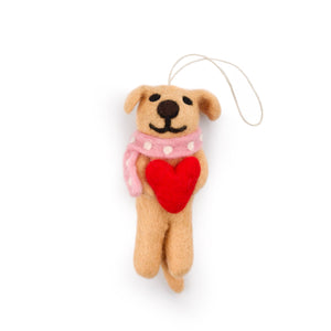 Kona & Riley Heart Valentine's Dog Eco Ornament