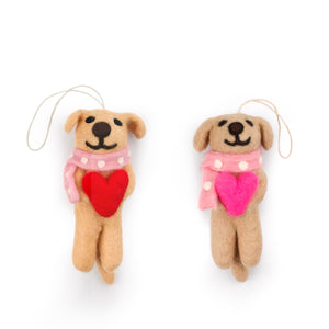 Kona & Riley Heart Valentine's Dog Eco Ornament