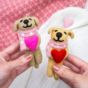 Kona & Riley Heart Valentine's Dog Eco Ornament