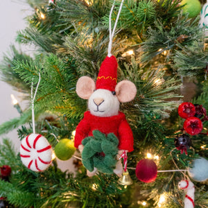 Jingle Elf Mouse Eco Ornament