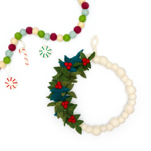 White Mistletoe Red Berry Wreath