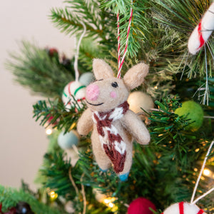 Happy Holiday Pig Eco Ornament