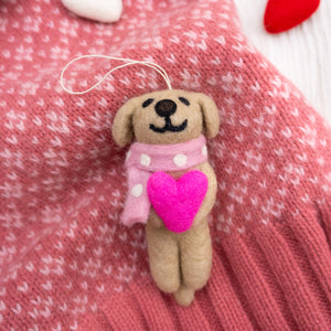 Kona & Riley Heart Valentine's Dog Eco Ornament