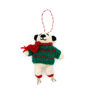 Skating Polar Bear Eco Ornament