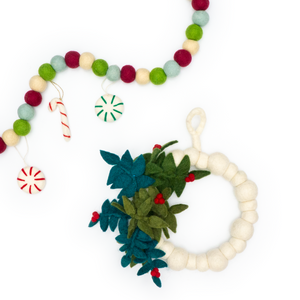 White Mistletoe Red Berry Wreath