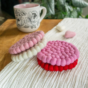 Friendsheep Coaster Pink Valentine's Eco Coasters