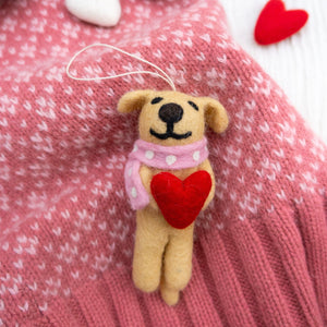 Friendsheep Holiday Ornaments Kona & Riley Heart Valentine's Dog Eco Ornament