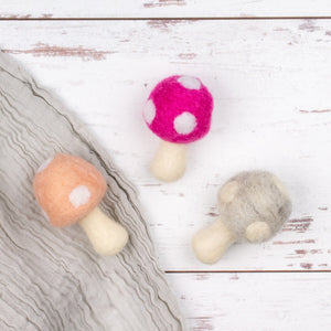 Friendsheep Pet Toys Ballerina Pink Mushrooms Eco Toys - Set of 3