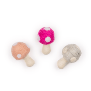 Friendsheep Pet Toys Ballerina Pink Mushrooms Eco Toys - Set of 3