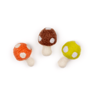 Friendsheep Pet Toys Sienna Brown Mushrooms Eco Toys - Set of 3