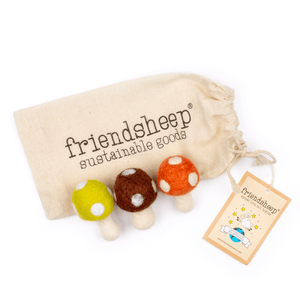 Friendsheep Pet Toys Sienna Brown Mushrooms Eco Toys - Set of 3