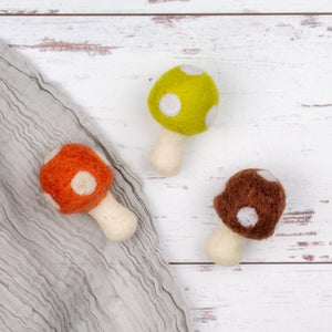 Friendsheep Pet Toys Sienna Brown Mushrooms Eco Toys - Set of 3