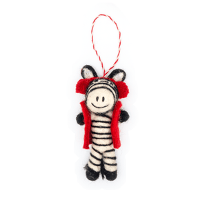 Friendsheep Red Earmuffs Zebra Eco Ornament