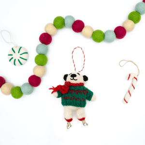 Friendsheep Skating Polar Bear Eco Ornament