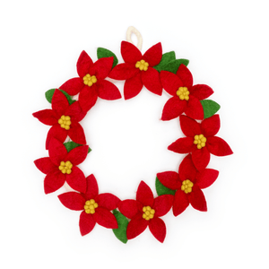 Friendsheep Wreath Large - 12 inch Red Poinsettia Holiday Wreath